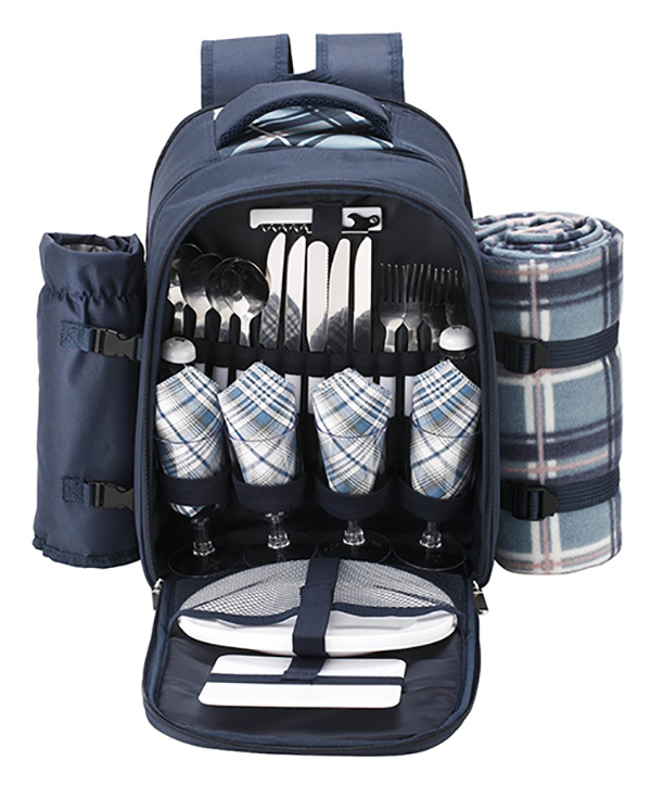 4 person picnic backpack with blanket-5