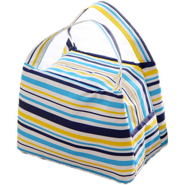 Color stripe lunch cooler tote bag manufacturer