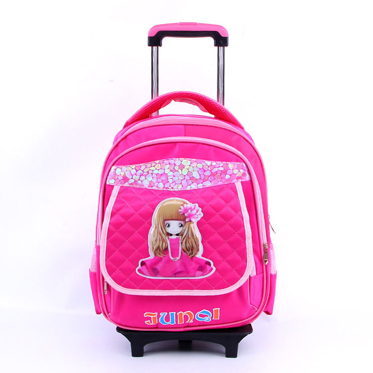 Factory Custom Detachable Kids Rolling Wheels Unisex School Trolley Bag