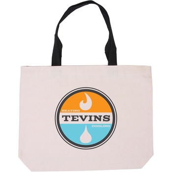 MTT09 Cotton Canvas Imprinted Tote Bag with Colored Handles